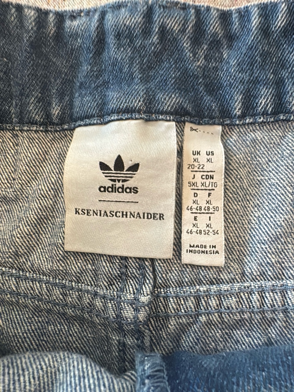 adidas Light Blue Denim Mini Skirt with Side Stripes - Picture 7 of 12